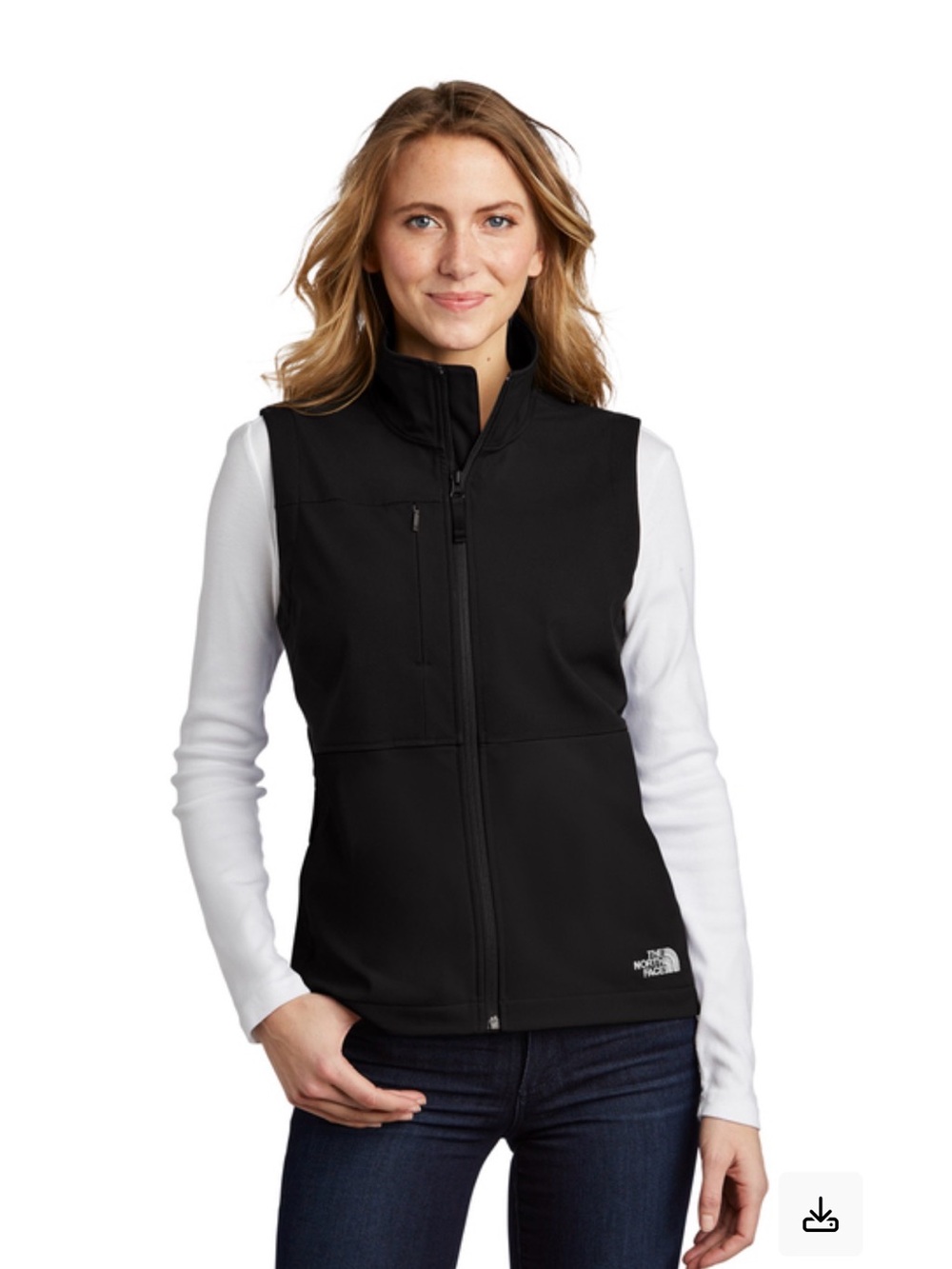 The North Face Women's Black Zip-Front Softshell Vest Size S